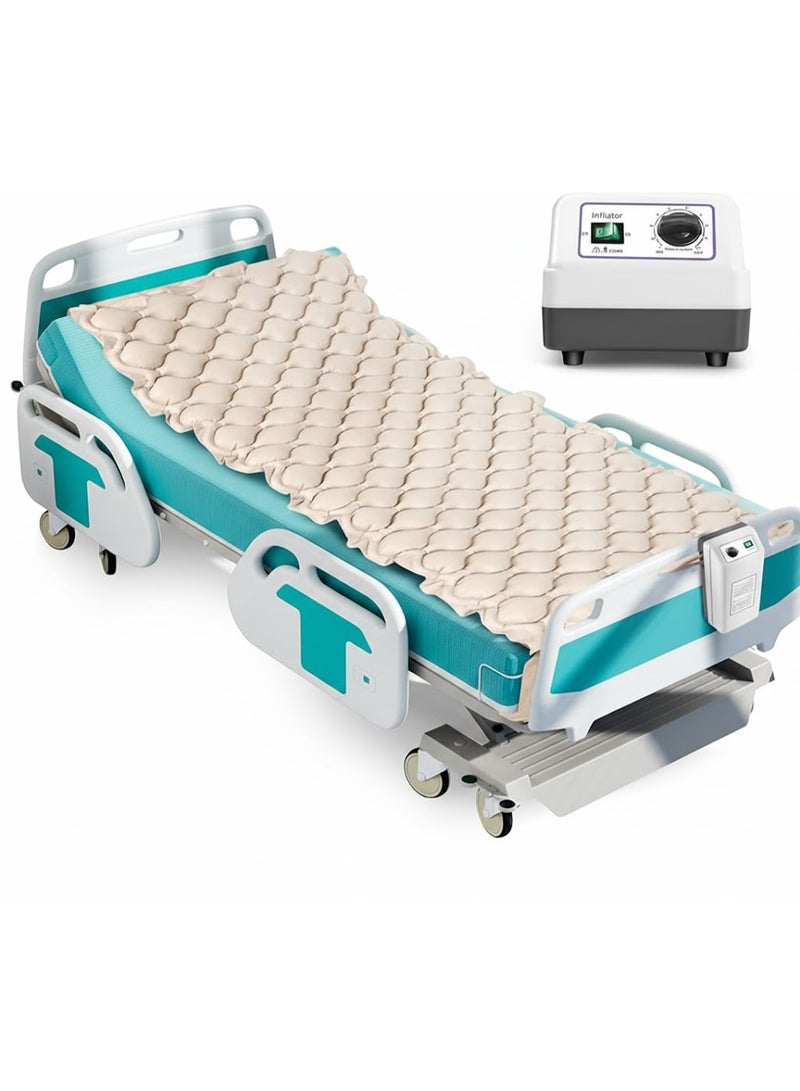 Alternating Air Pressure Mattress System with Electric Pump for Bed Sore Prevention - Medical Hospital Bed Air Mattress for Bedridden Patients - Pressure Relief Topper - Image 1
